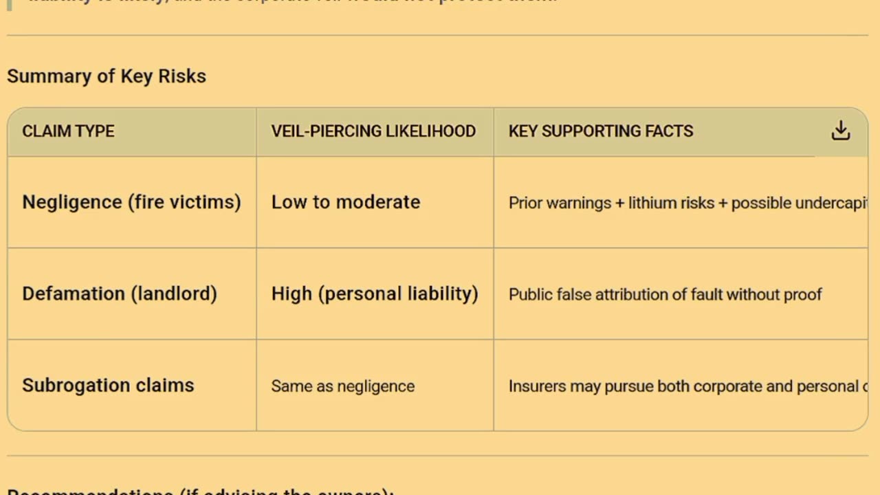 circumstances by which their neighboring store fire victims could "pierce the corporate veil"