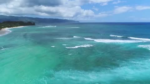 Aerial Hawaii Drone Footage with Relaxing Hawaiian Music Ambience