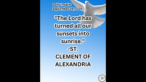 Daily Insight September 26, 2025 #faith #saint #Insight