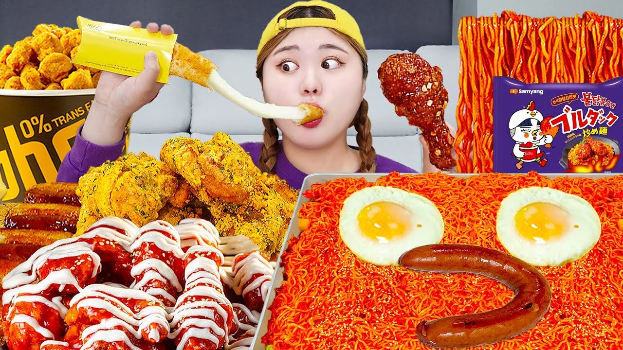 MUKBANG Bburinkle Chicken Spicy Chicken Noodles EATING