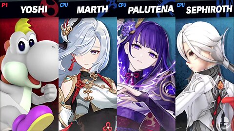 Kid Yoshi (white) vs Shenhe & Raiden & Arlecchino [MAKI SSBU Member Request - LIMITED INPUT]