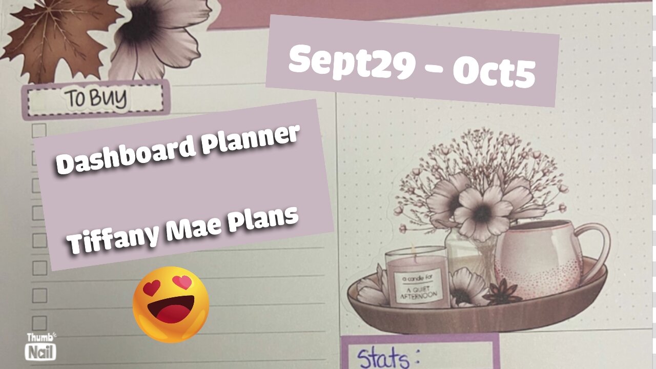 September 29 - October 5 in my Dashboard Planner