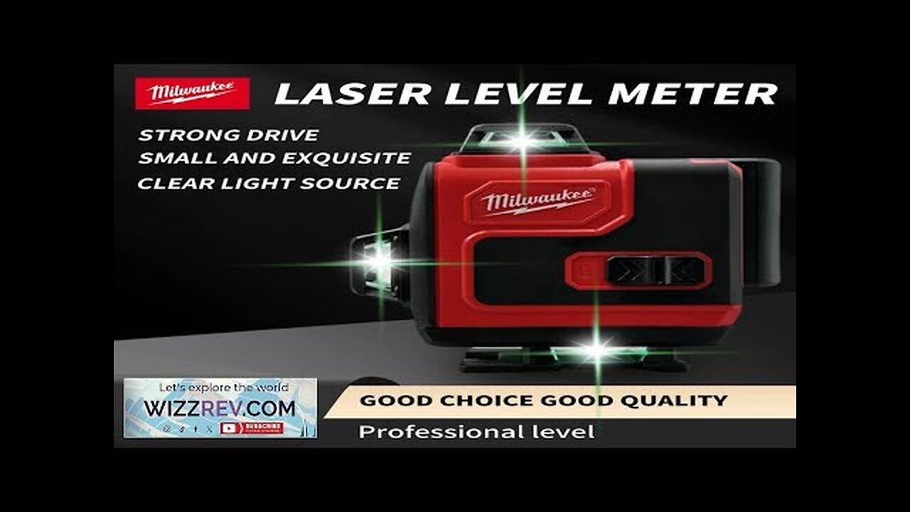 Milwaukee 16lines laser level high quality lithium battery 4 Sides*360 Degree Vertical Review