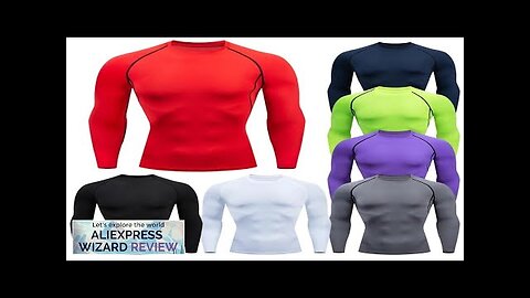 Men Compression Running T-shirt Fitness Tight Long Sleeve Sport Shirts Training Jogging Review