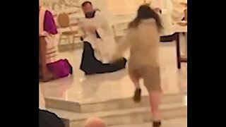 Crazy Woman Attacks Priest During Service In Spokane, Washington