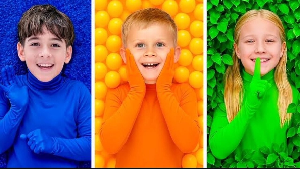Hide & Seek in One Color Challenge 🎨😂 | Oliver and Friends Go Crazy! | Funny Kids Game 2025