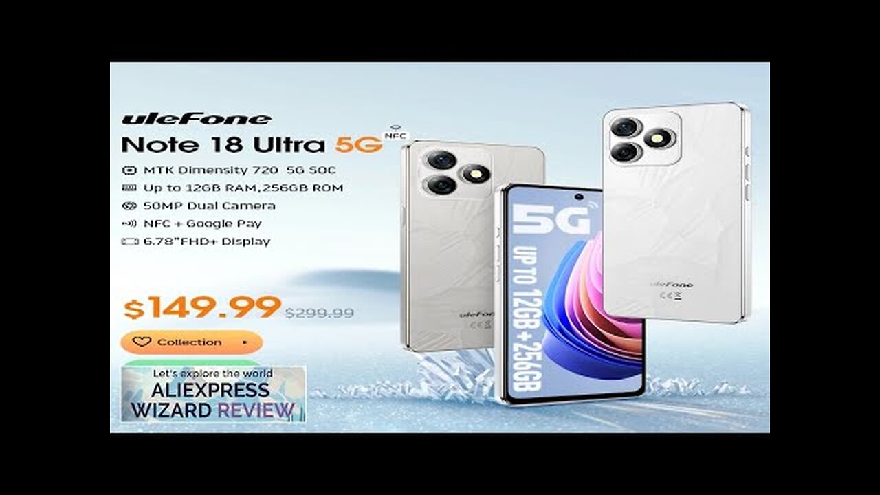 (New)Ulefone Note 18 Ultra 5G Smartphone 12GB RAM(6+6) 256GB ROM 6.78" NFC Review