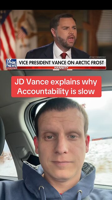 JD Vance explains why Accountability is slow