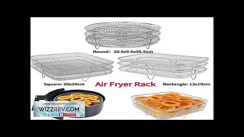 3-layers Air Fryers Rack Stackable Grid Grilling Rack Stainless Steel Anti-corrosion Home Review