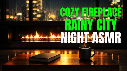 DeepEarthASMR | COZY FIREPLACE | Rainy City Night | ASMR Sleep