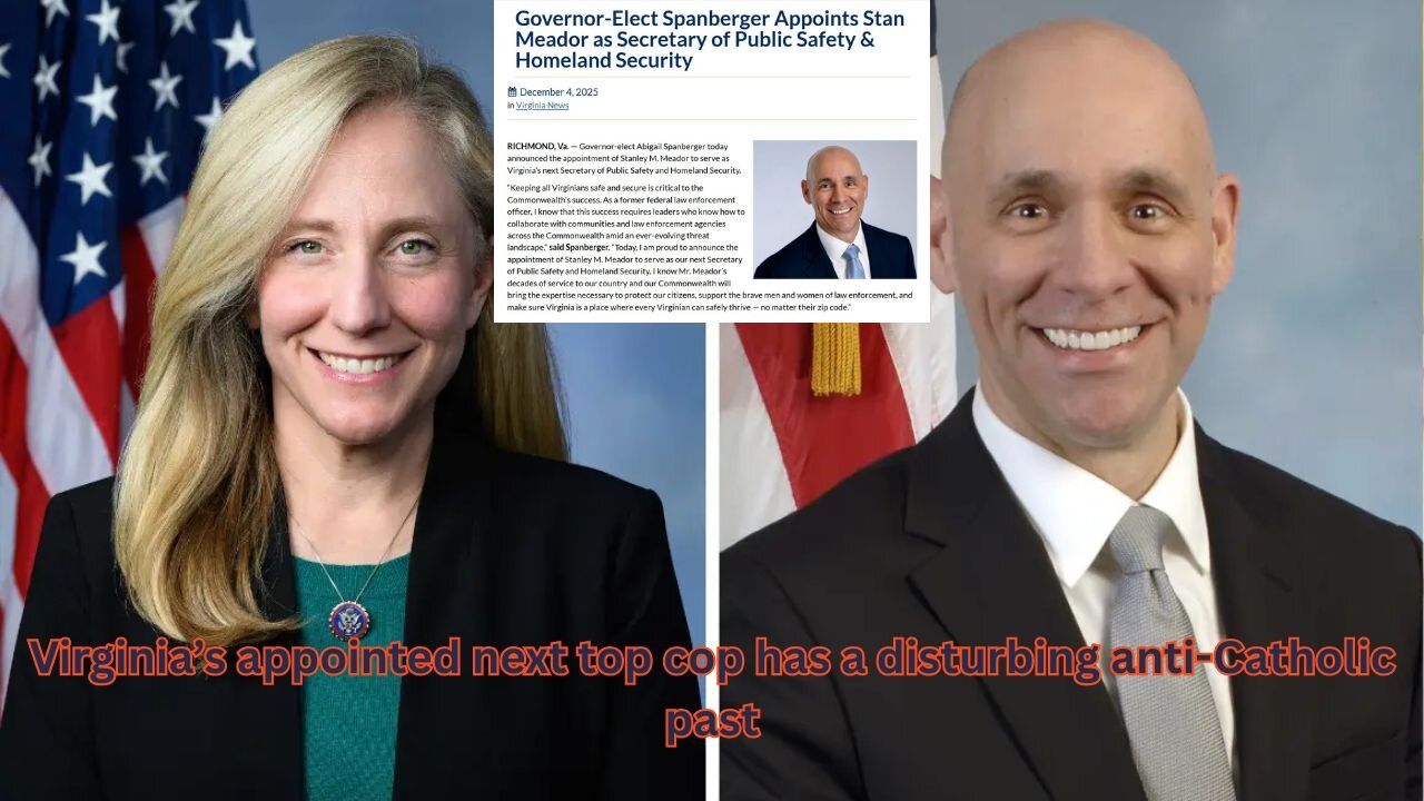 Virginia's next top cop is known for using the FBI to investigate Catholics as hate groups