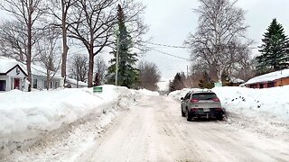 Buried in Snow after Winter Storm in Muskoka - Gravenhurst Ontario Canada