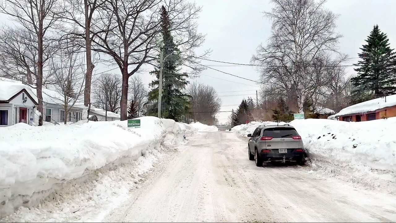 Buried in Snow after Winter Storm in Muskoka - Gravenhurst Ontario Canada