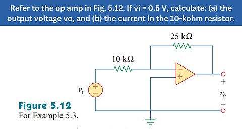 Example 5.3 | Refer to the op amp in Fig. 5.12. If vi = 0.5 V | FEC 4th Edition