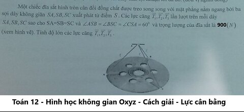 Toán 12: Một chiếc đĩa sắt hình tròn cân đối đồng chất được treo song song với mặt phẳng nằm ngang