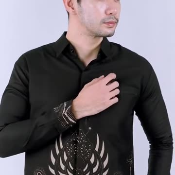 Traditional Batik Fashion for Men - Indonesian Batik Ramawijaya Motif Slimfit Shirt