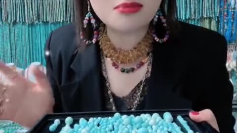 250306-7 Natural raw ore turquoise beads have a warm and soft color