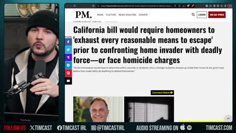 New California bill BANS SELF DEFENSE in your own home | TimCast