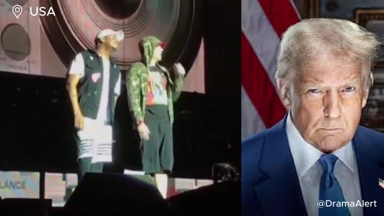 Eminem gets crowd to chant F*** Trump at a concert