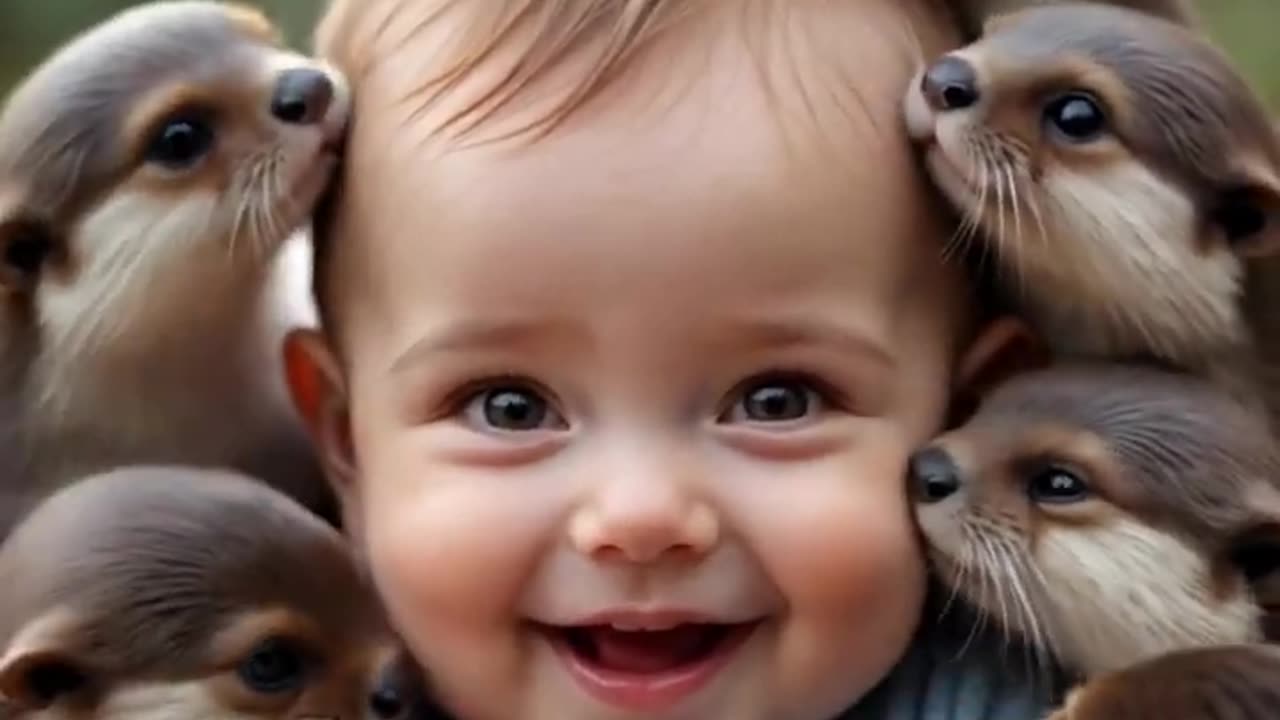 Endless Giggles_ Playful Otters Meet Baby And The Cuteness Overload Begins! 🦦💖