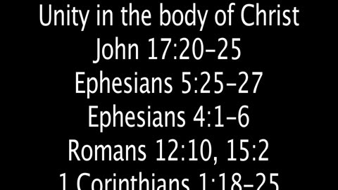 Sunday September 28, 2025. Unity in the Body of Christ.