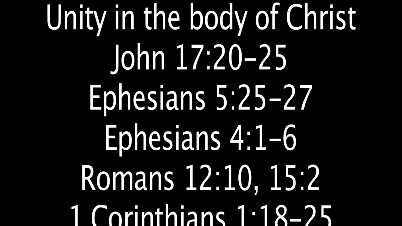 Sunday September 28, 2025. Unity in the Body of Christ.