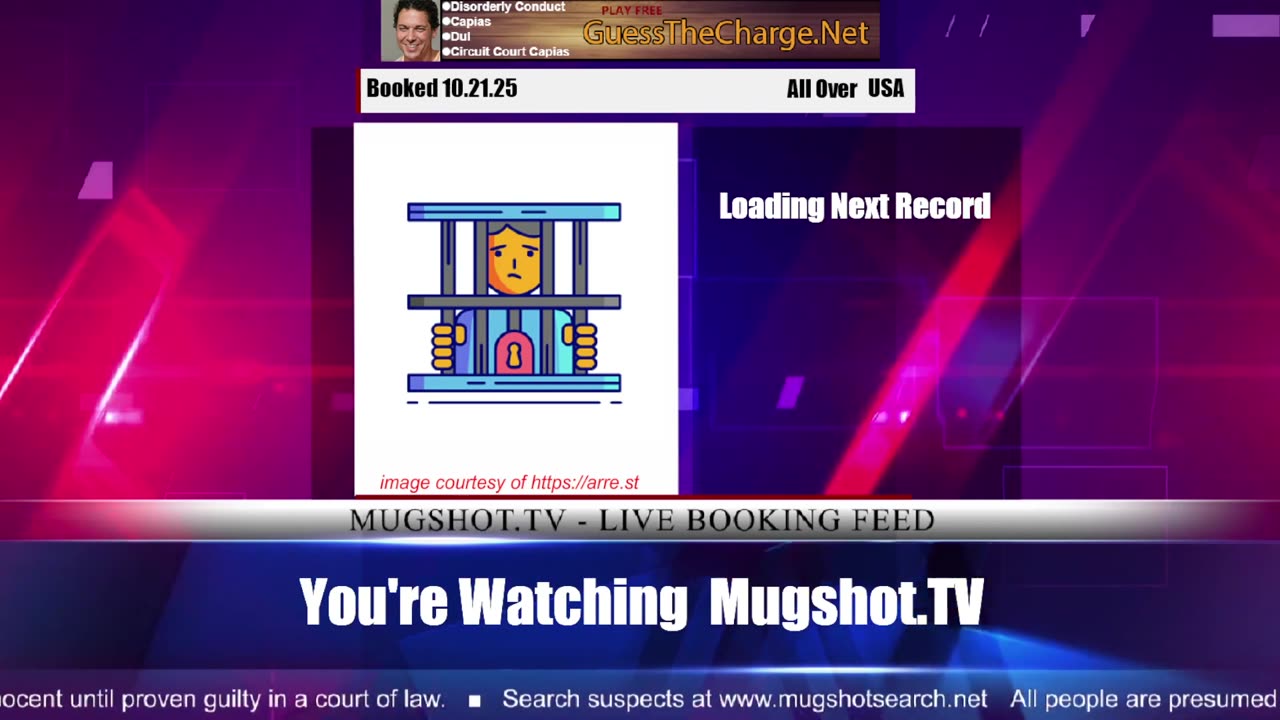 Mugshot TV - Live Arrest Booking Video Stream