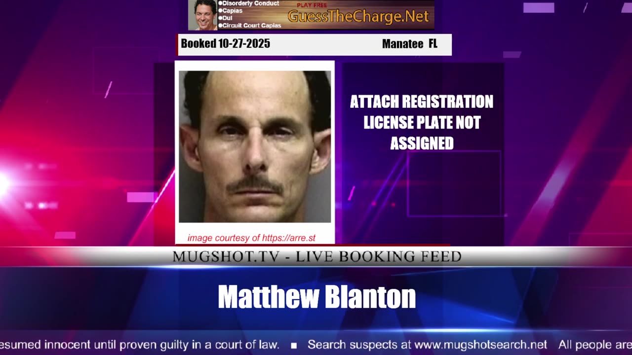 Mugshot TV - Live Arrest Booking Video Stream