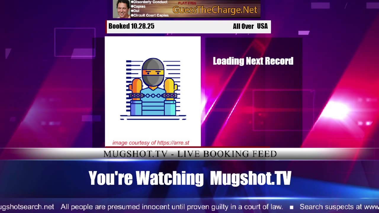 Mugshot TV - Live Arrest Booking Video Stream