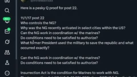 Q post 22 Insurrection Act 4 dummies … er, radicals