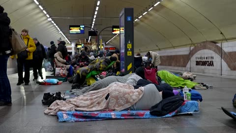 Kyiv resident takes shelter in metro after Russian strike hits home
			