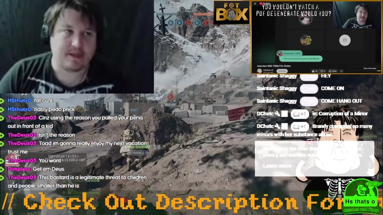 Tibbz mocking one of his victims while watching her interview