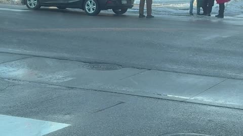 Community Comes Together To Help Man Who Fell On Ice