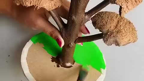 Breaking: Coconut shell craft ideas/ coconut shell tree #youtubeshorts #short #d