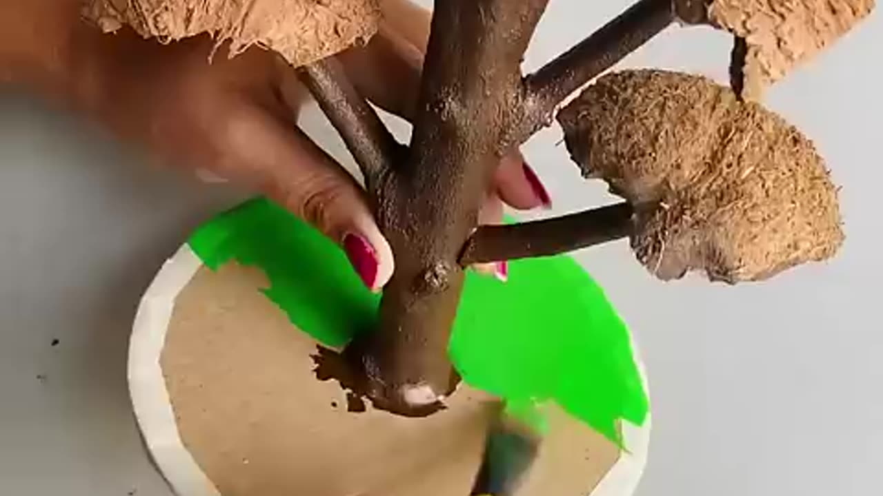Breaking: Coconut shell craft ideas/ coconut shell tree #youtubeshorts #short #d