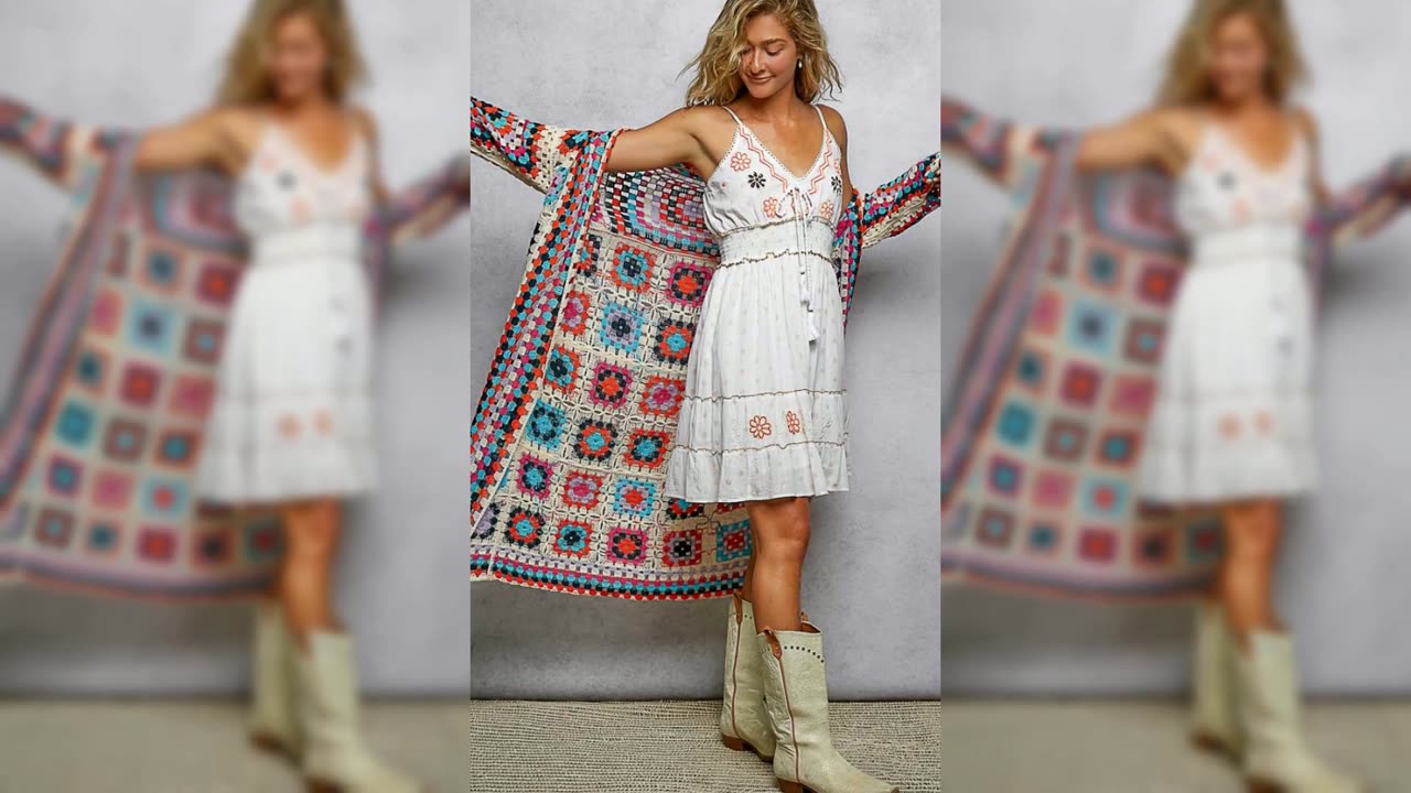 POL Open Front Crochet Cardigan with Weave Knit Patterns