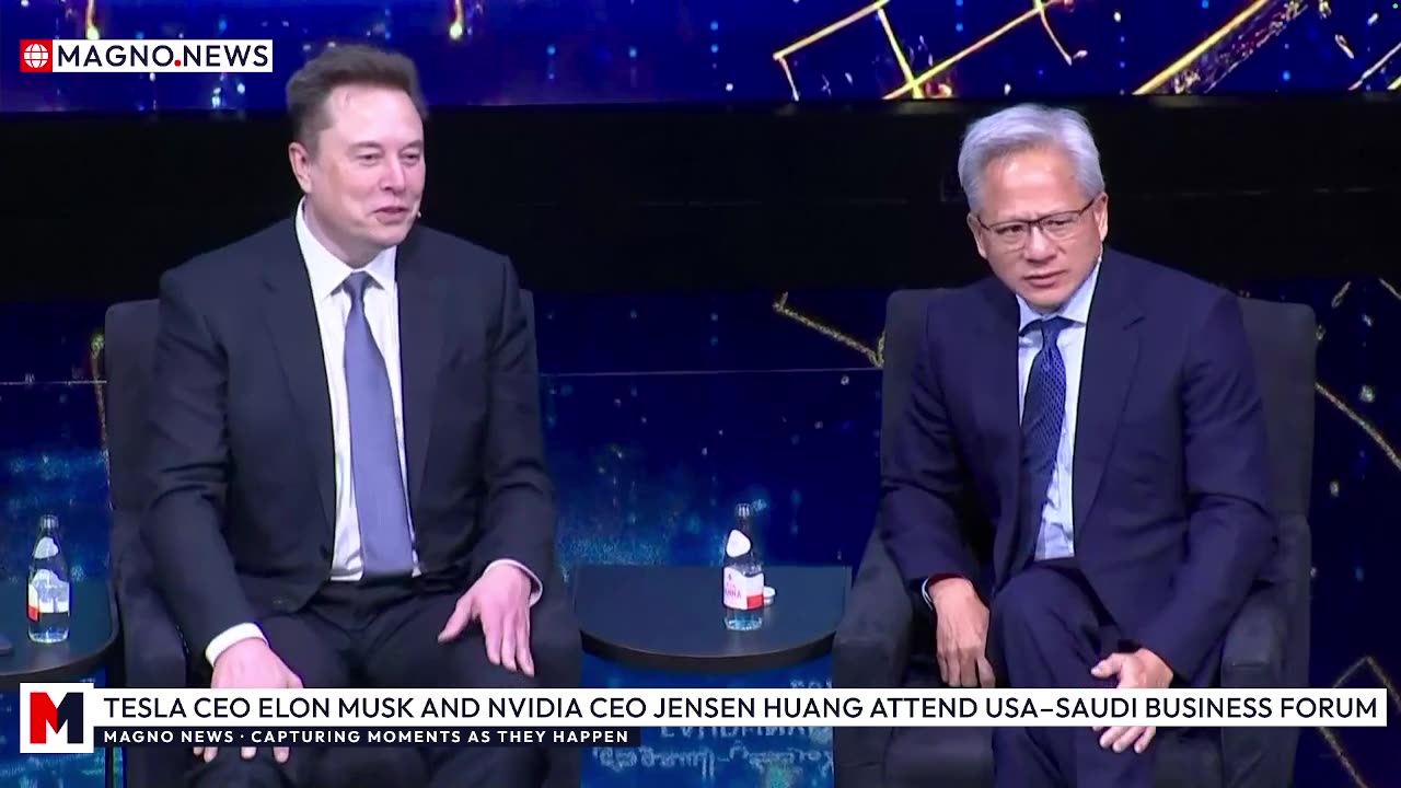 🇺🇸 Tesla/SpaceX CEO Elon Musk and Nvidia CEO Jensen Huang Attend USA–Saudi Business Forum
