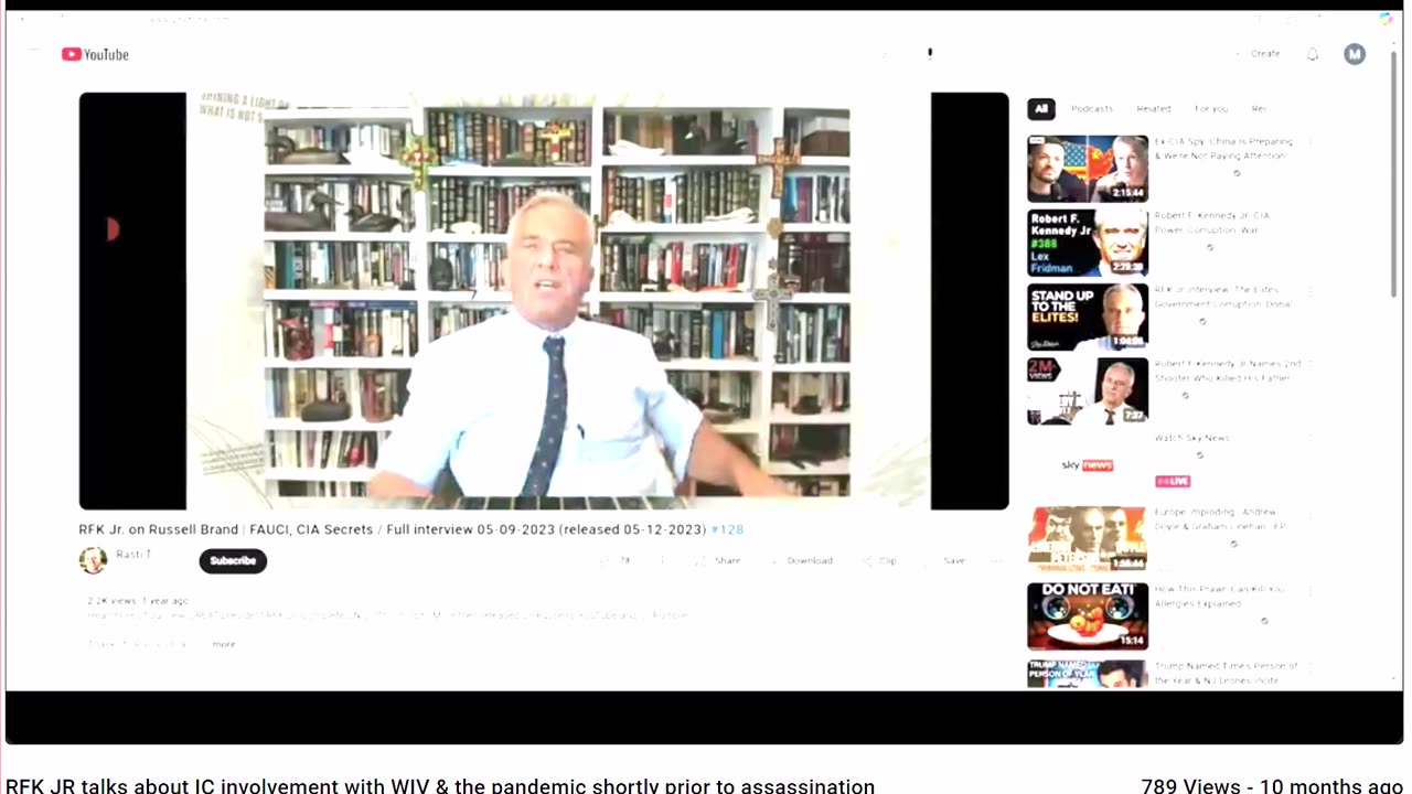 RFK JR talks about IC involvement with WIV & the pandemic shortly prior to assassination attempt