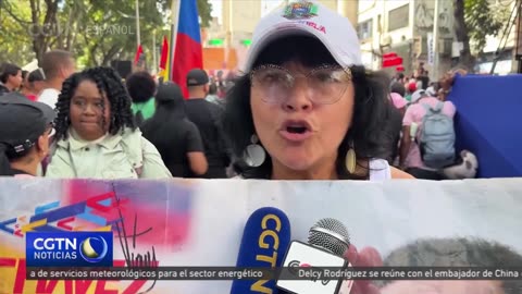 Jóvenes venezolanos marcharon en apoyo a Maduro y contra las agresiones de Estados Unidos