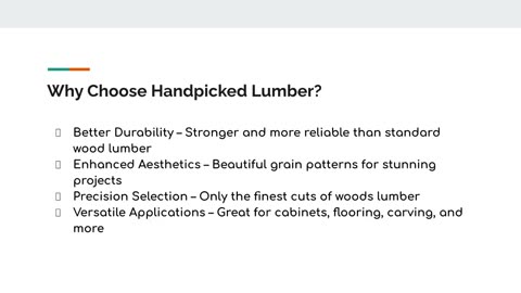 Handpicked Lumber: The Perfect Choice for Quality Woodworking