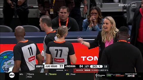 😱 TECH, Becky Hammon calls EXCESSIVE timeout | Indiana Fever vs Vegas Aces, WNBA playoffs basketball