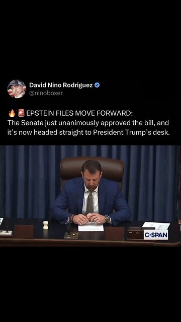 David Nino Rodriguez ~ Here it comes… The Senate just unanimously approved the bill, and it’s now headed straight to President Trump’s desk.