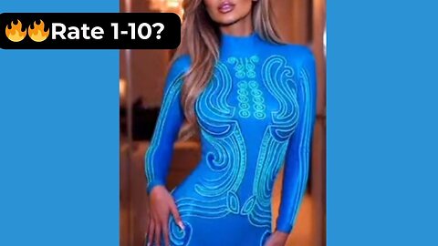 🔥 Rate Her Body in This Neon Blue Catsuit 1-10? 😍 Supermodel 4K