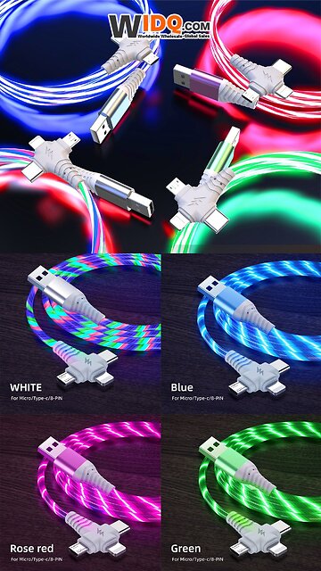🌈 Dynamic 3-in-1 RGB Flowing Charger — Fast, Fun & Universal! 🔥