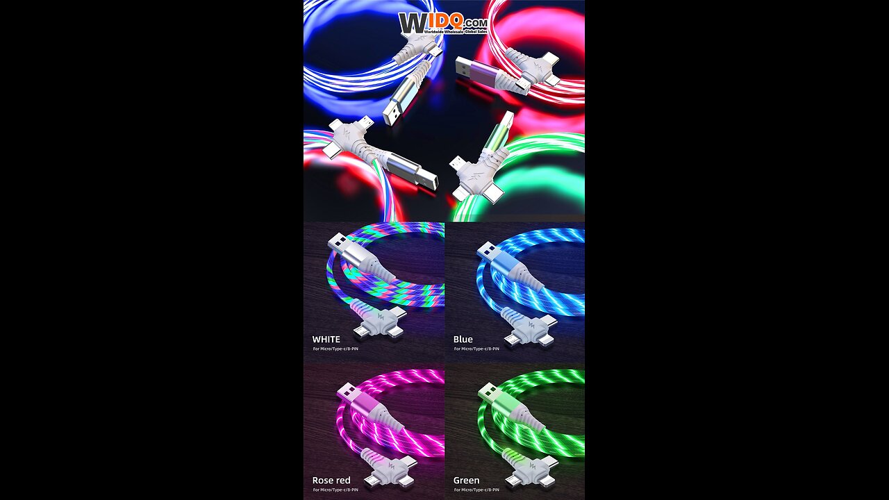 🌈 Dynamic 3-in-1 RGB Flowing Charger — Fast, Fun & Universal! 🔥