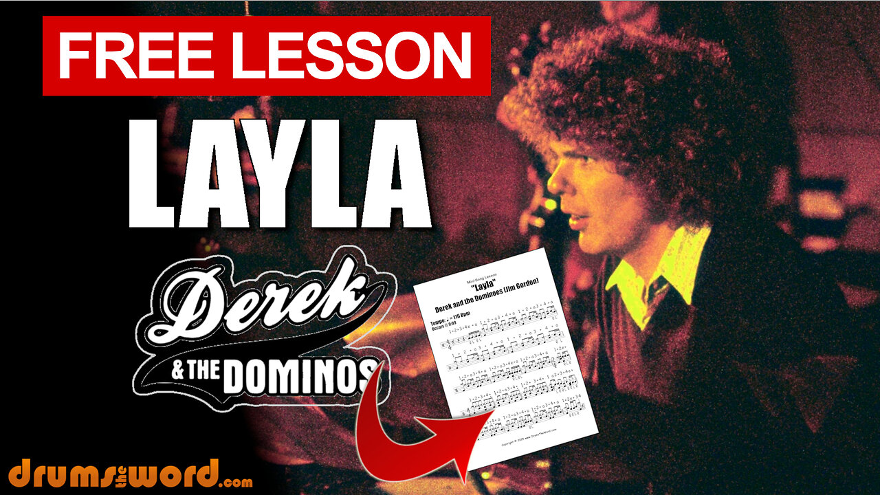 ★ Layla (Derek And The Dominoes) ★ Free Video Drum Lesson | How To Play SONG (Jim Gordon)