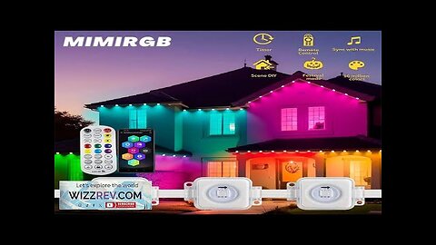 20M Permanent Outdoor Eaves LED Lights String APP 2.4G BEL Controller Color Review