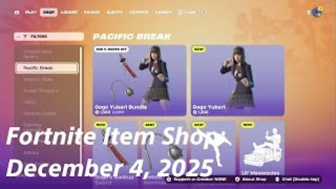 Fortnite Item Shop|December 4, 2025(*New* Gogo Yubari Bundle & Emotes)