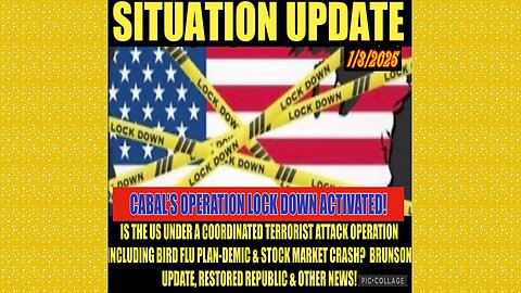 SITUATION UPDATE 1/3/25 - Is The Us Under Coordinated Terrorist Attacks Including Bird Flu To Lock Country Down?