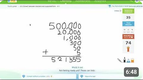 how to show everyone the math answer 400,000+30,000+2,000+400+50+5